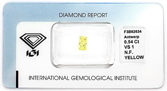Foto 1 - Diamant 0,54ct Princess Yellow Sensationell Zitrone IGI, D6560