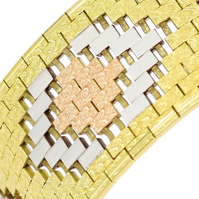 Foto 3 - Breites Tricolor Armband mit feinem Guilloche Muster, K2707