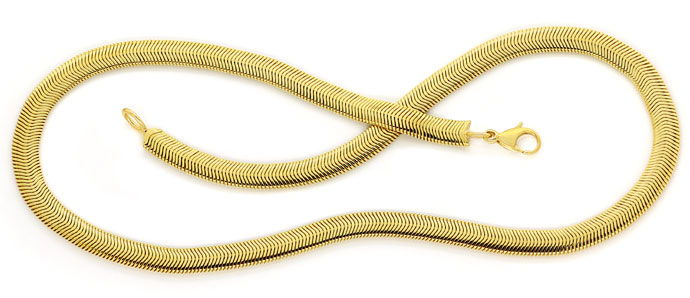 Foto 1 - Flaches Schlangen Gold-Collier 48cm aus massiv Gelbgold, K3087