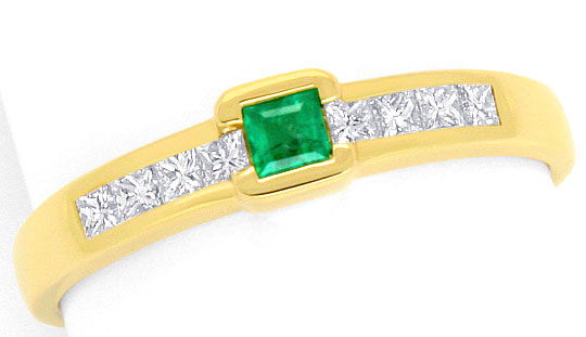 Foto 2 - Spitzen Smaragd Emerald Princess Diamantenring 18K Gold, S4269
